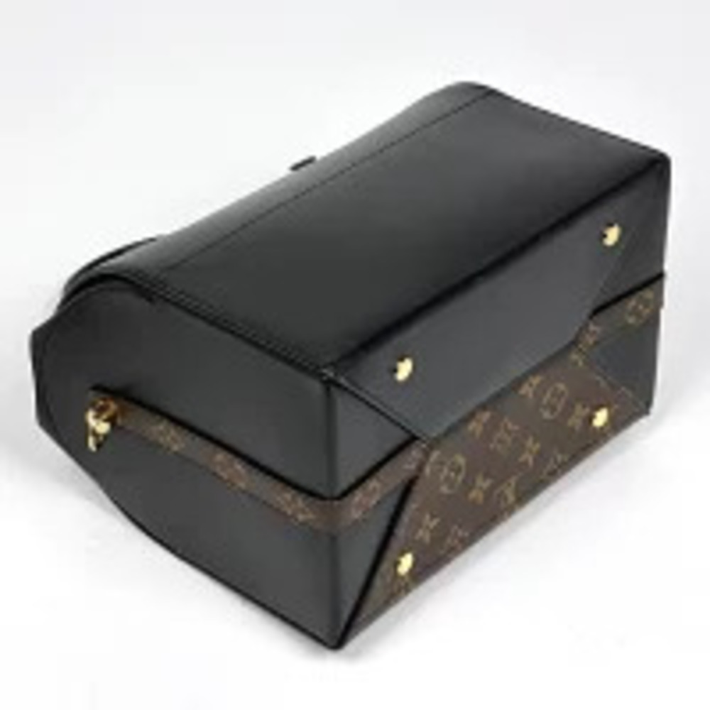 Louis Vuitton Handbag Black Brown Bag Doctor Speedy Shoulder Leather Black Brown